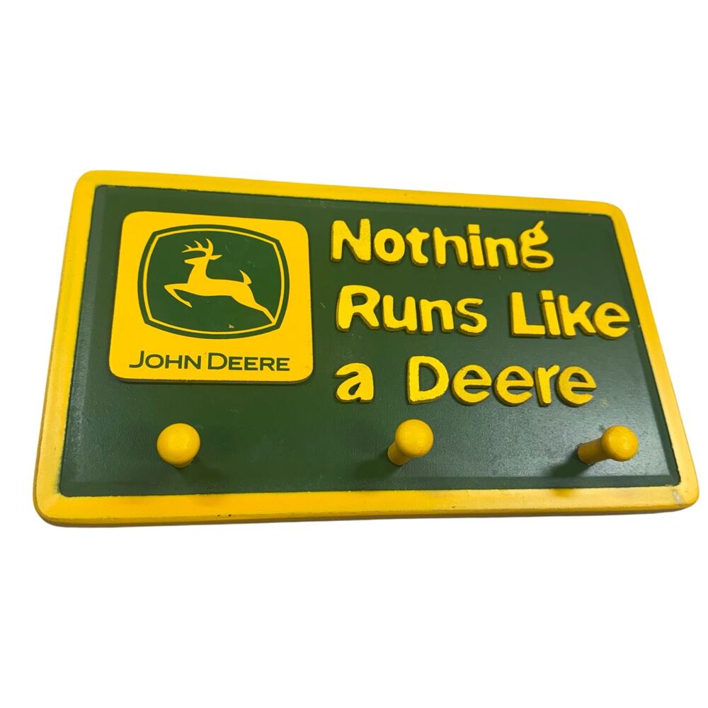 Vintage John Deere Nothing Runs Like A Deere Wall Key Holder Hat Rack Farm Decor